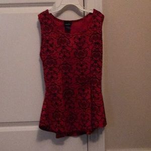 Red and black tight blouse